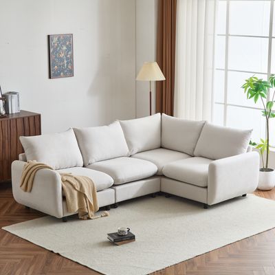 99 in. 4 - Piece L - Shaped Modular Free Combination Sectional Sofa 99 in. 4 - Piece L - Shaped Modular Free Combination Sectional Sofa