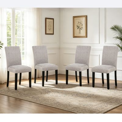 Dining Chairs Only, Wooden Dining Chairs Set of 4 - Black+Grey Dining Chairs Only, Wooden Dining Chairs Set of 4 - Black+Grey