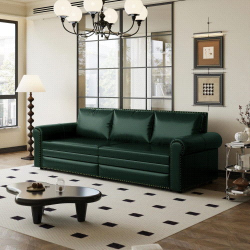 Chesterfield Sofa, 93.7 King Pull Out Sofa Bed - Green Chesterfield Sofa, 93.7 King Pull Out Sofa Bed - Green