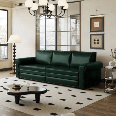 Chesterfield Sofa, 93.7 King Pull Out Sofa Bed - Green Chesterfield Sofa, 93.7 King Pull Out Sofa Bed - Green