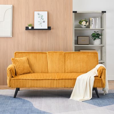 Minimalist style, straight - line corduroy sofa suitable for sitting Minimalist style, straight - line corduroy sofa suitable for sitting