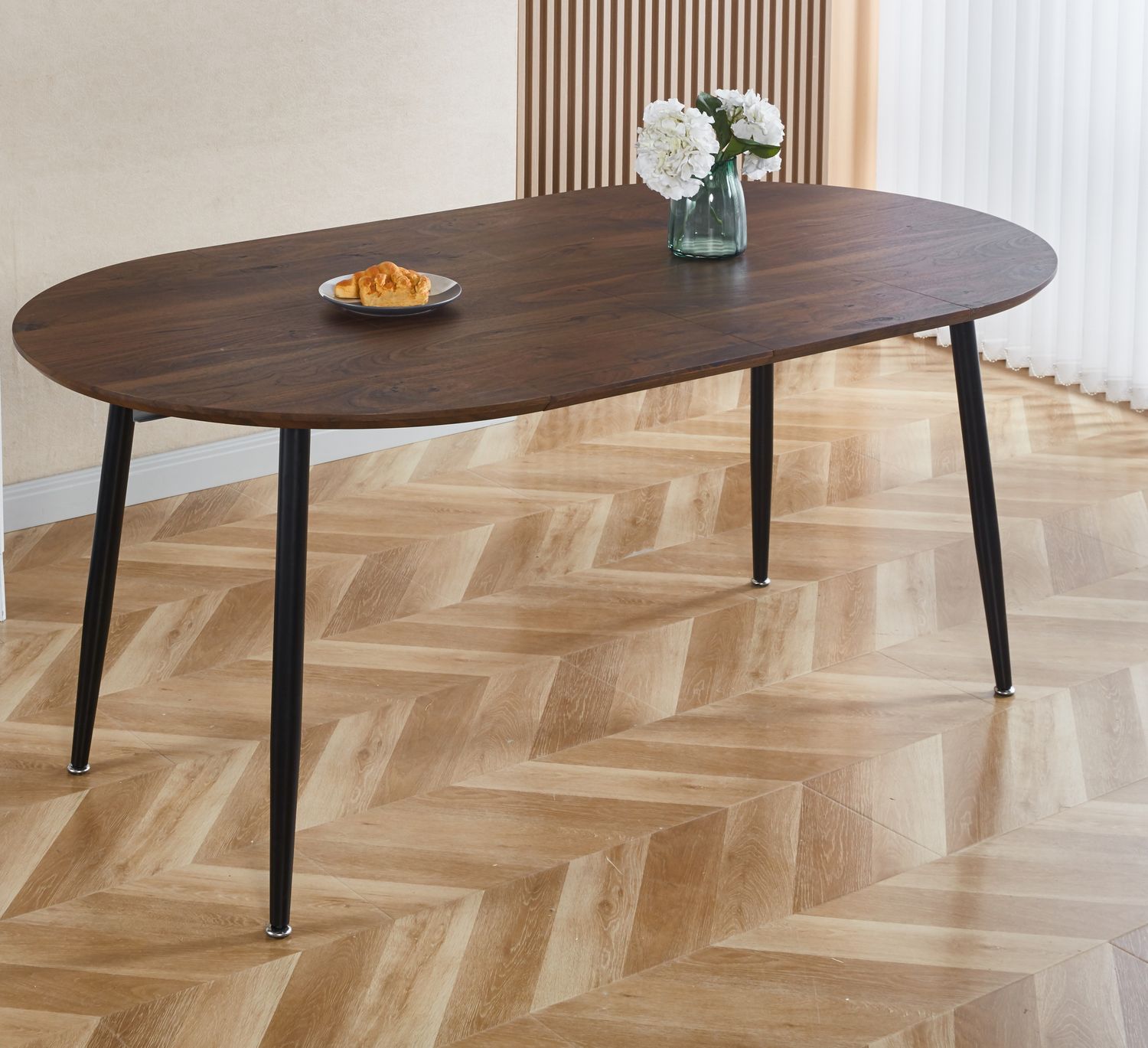 Extensible table, DINING TABLE, OFFICE TABLE, COFFEE TABLE, black
