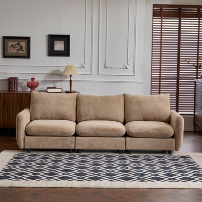 99 in. 3 - Piece Modular Free Combination Sectional Velvet Sofa Couch 99 in. 3 - Piece Modular Free Combination Sectional Velvet Sofa Couch
