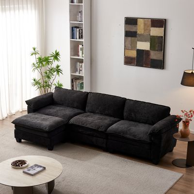 Living Room Furniture Sofa Luxury Couch with Ottoman Soft Chenille Living Room Furniture Sofa Luxury Couch with Ottoman Soft Chenille