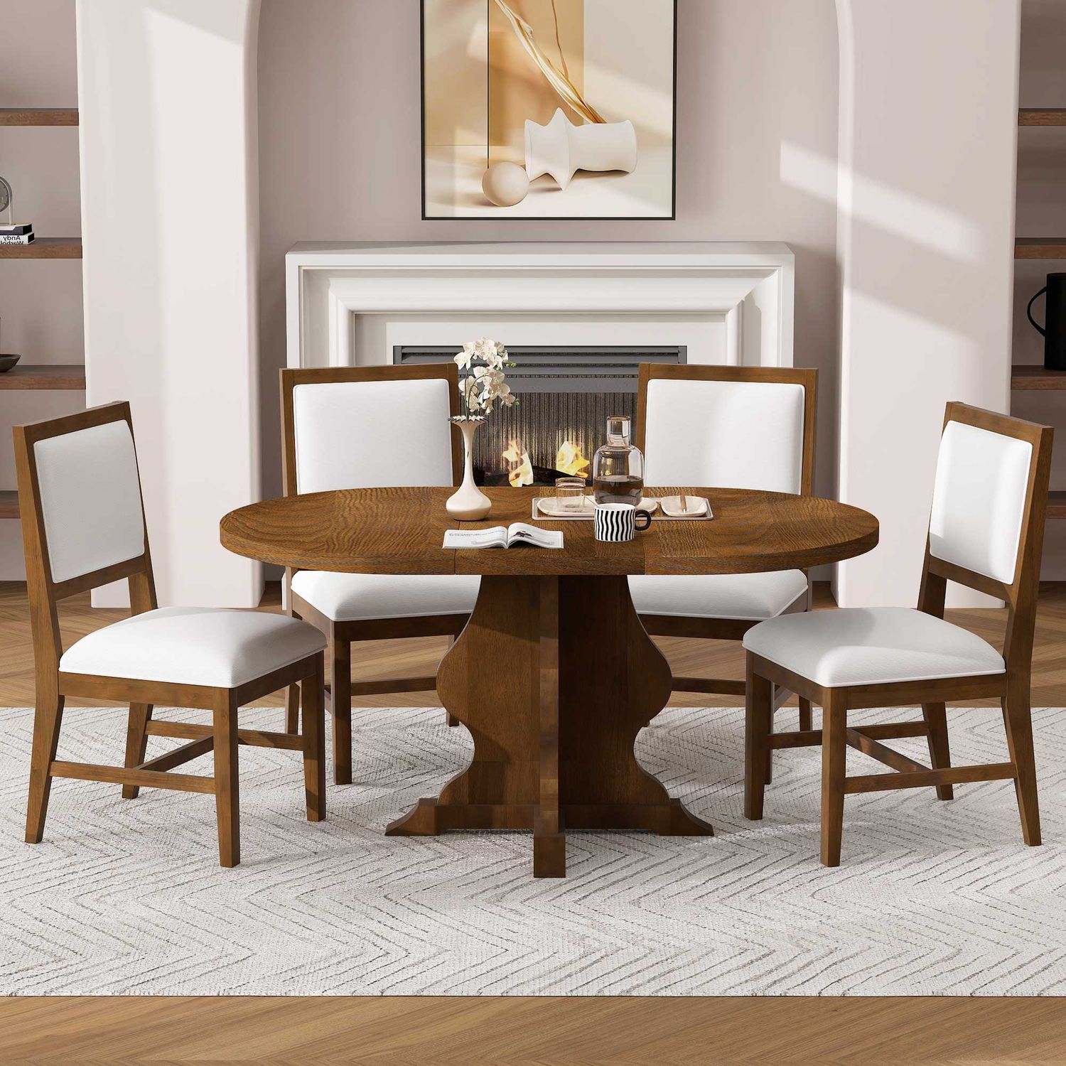 TREXM Farmhouse 5 - Piece Dining Table Set with 4 - ST000150AAP TREXM Farmhouse 5 - Piece Dining Table Set with 4 - ST000150AAP