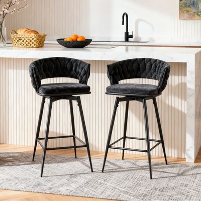 Two sets of rotating high - legged stools with breathable cotton and Two sets of rotating high - legged stools with breathable cotton and