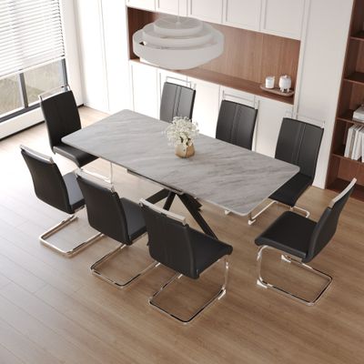62.4" extendable 78.15" dining Table Set for 6 - 8 - W2189S00142