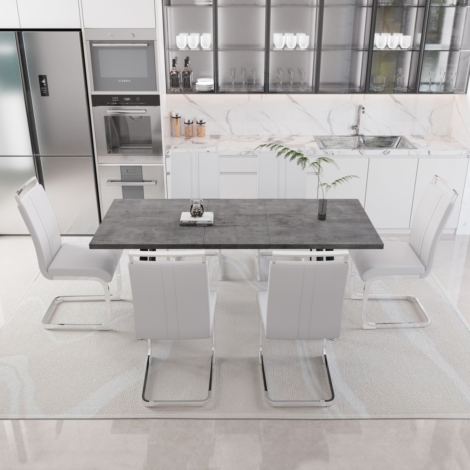 55.12 - 70.87 expandable square dining table set that can acc 55.12 - 70.87 expandable square dining table set that can acc