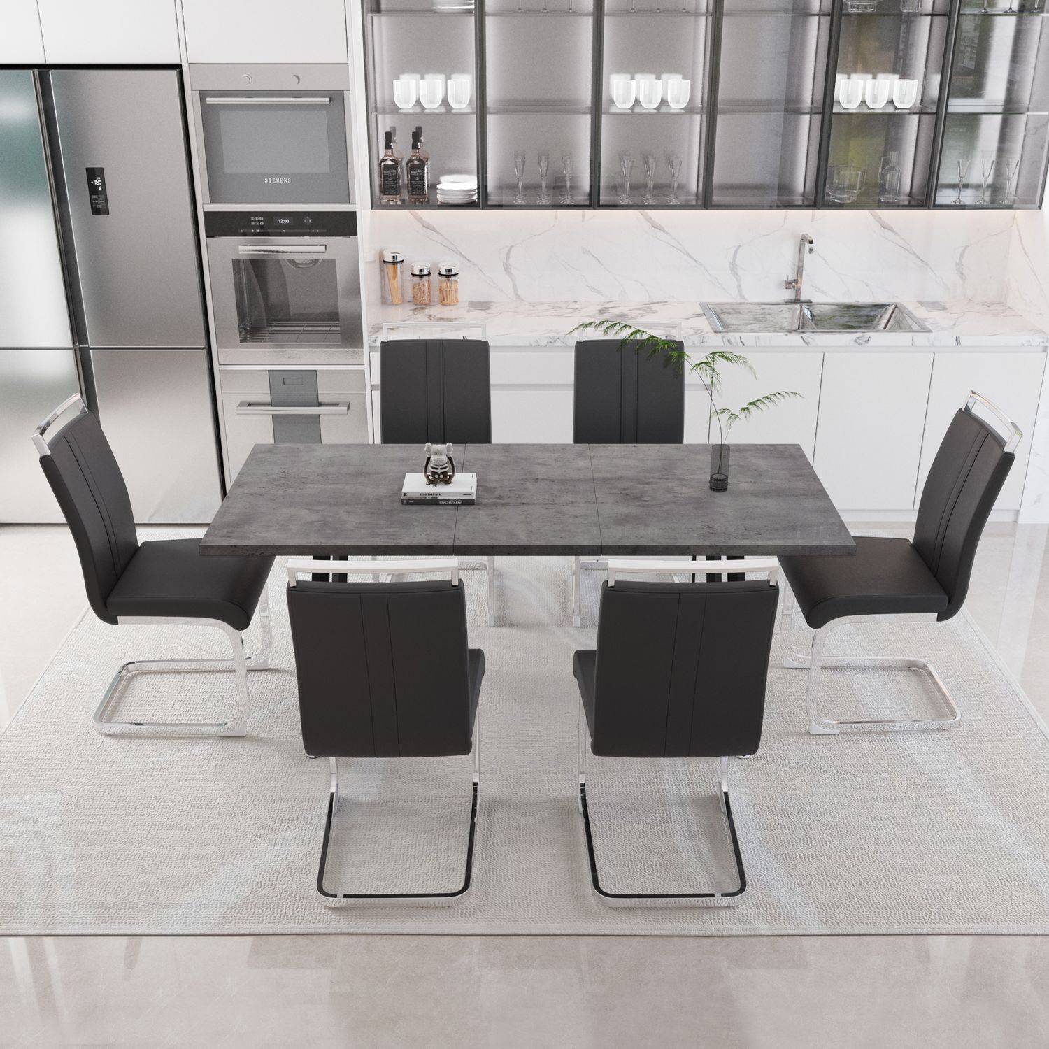 55.12 - 70.87 expandable square dining table set that - W2189S00404 55.12 - 70.87 expandable square dining table set that - W2189S00404