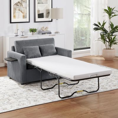 Twin Size Sofa Bed 47.2" Sleeper Sofa Loveseat Sofa with a Foldable