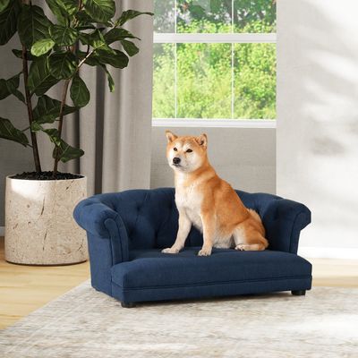 Kiki 36.5 Kiki 36.5" Chesterfield Dog Sofa Bed - Blue