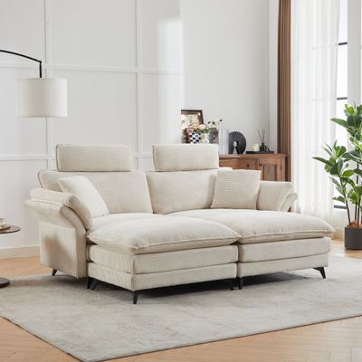 [VIDEO/New] Deep Seat Sectional Sofa - Beige