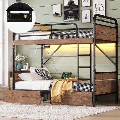 Twin XL over Twin XL Metal Bunk Bed - Black - 41.3 x 82.5 x 72.2 in Twin XL over Twin XL Metal Bunk Bed - Black - 41.3 x 82.5 x 72.2 in