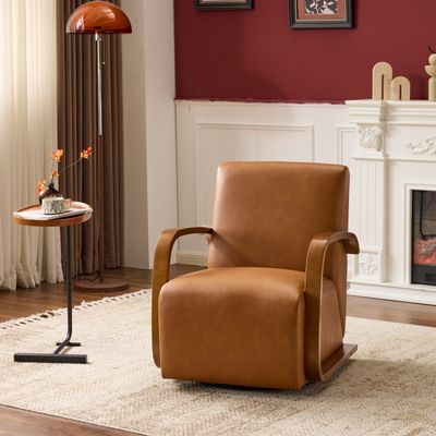 Vintage Brown Swivel Accent Chair - Luxe Faux Leather - Antique brown Vintage Brown Swivel Accent Chair - Luxe Faux Leather - Antique brown