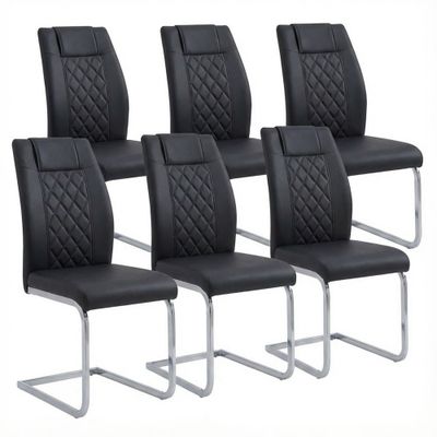 High - Back Dining Chairs Set of 6 - Black High - Back Dining Chairs Set of 6 - Black