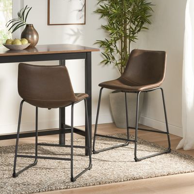 Vintage Style Brown 24 - Inch Counter Stool (Set of 2) Vintage Style Brown 24 - Inch Counter Stool (Set of 2)