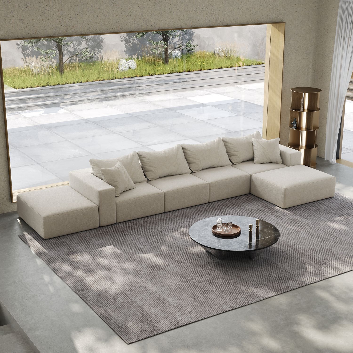 Oversized sponge cloud sofa - Beige