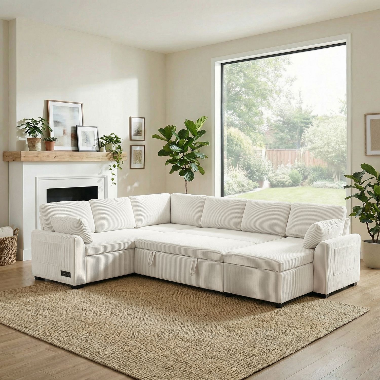 Convertible Sofa Bed 111 Sectional Sofa U - Shaped Sofa with Rev