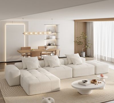 Modern Oversized Modular Sectional Sofa - 85.04 x 170.08 x 25.6 in. Modern Oversized Modular Sectional Sofa - 85.04 x 170.08 x 25.6 in.