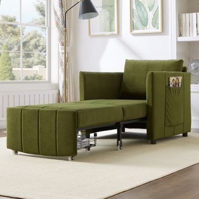 Upholstered Convertible Sleeper Sofa - Green Upholstered Convertible Sleeper Sofa - Green