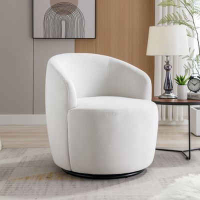 Velvet Fabric Swivel Accent Armchair Barrel Chair With Black Powder Velvet Fabric Swivel Accent Armchair Barrel Chair With Black Powder