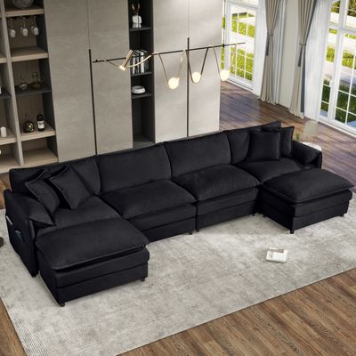 Modular Sectional Sofa, Oversized Deep Seat - 57.48 x 143.31 x 33.46 Modular Sectional Sofa, Oversized Deep Seat - 57.48 x 143.31 x 33.46