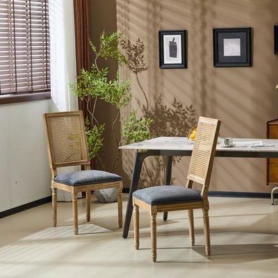 [Set of 2] French Country Dining Chairs - Blue Gray
