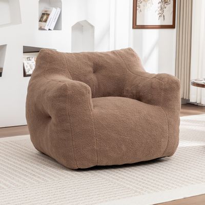 Bean Bag Chair, Bean Bag Sofa Chair with Armrests Stuffed High - De