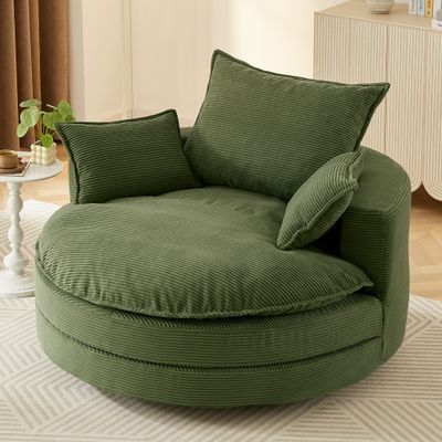 360° Swivel Sofa Chair Accent Barrel Chair 57.5 Swivel Round Chair 360° Swivel Sofa Chair Accent Barrel Chair 57.5 Swivel Round Chair