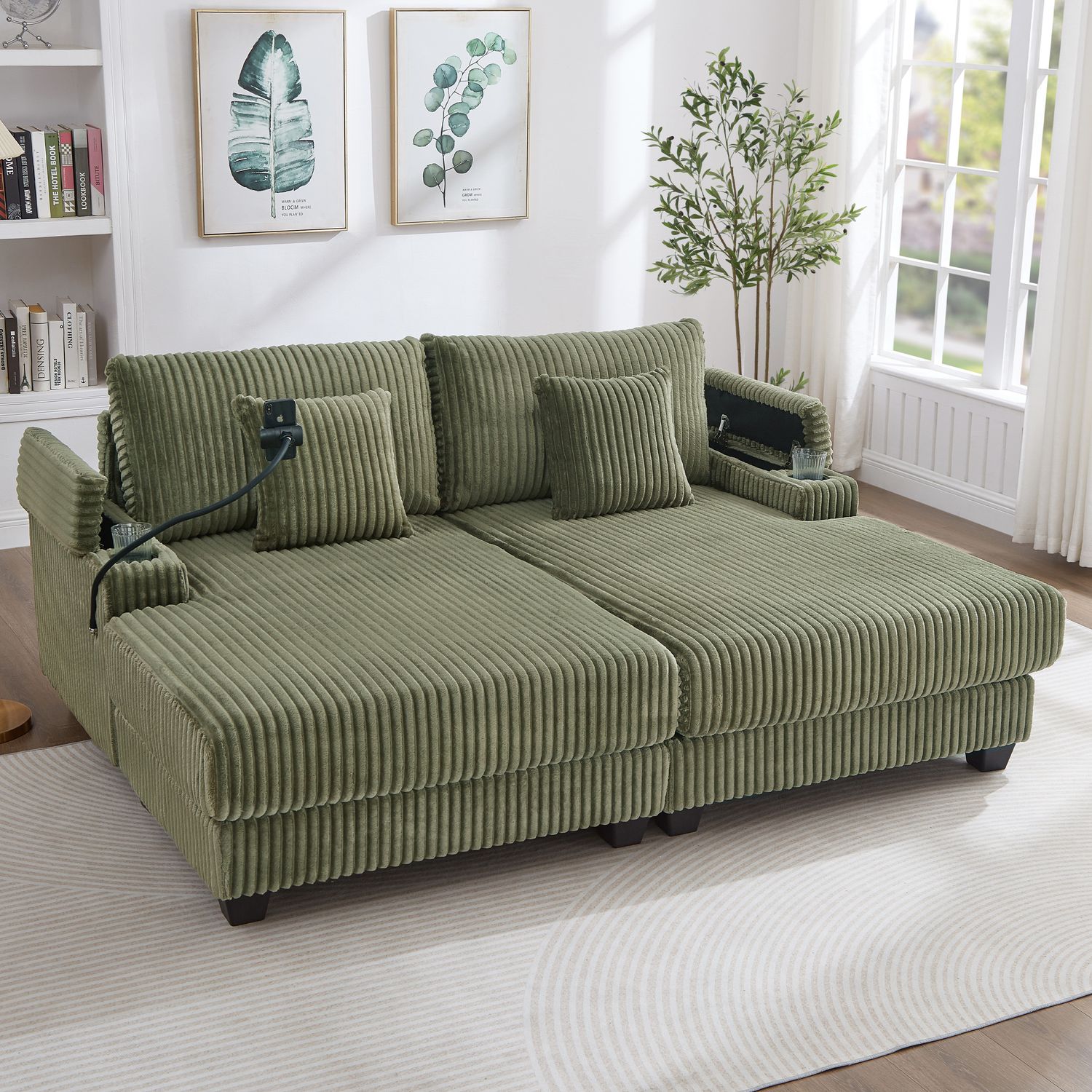 Modern Chaise Sofa 75.5 Modern Chaise Sofa 75.5" Chaise Lounge Sofa Loveseat - 75.5x58x34.5IN