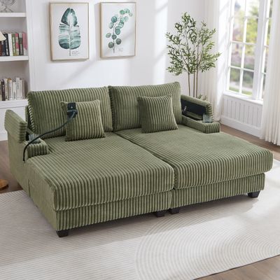 Modern Chaise Sofa 75.5 Modern Chaise Sofa 75.5" Chaise Lounge Sofa Loveseat - 75.5x58x34.5IN