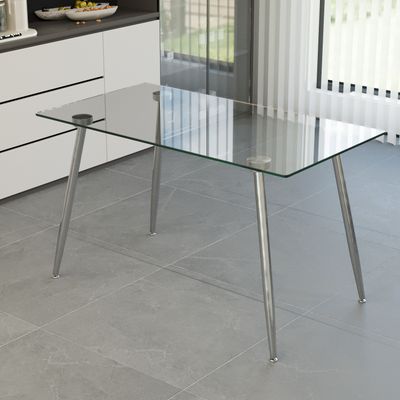 Glass Dining Table, Modern Rectangular Table with - 27.56 x 51.18 x 29