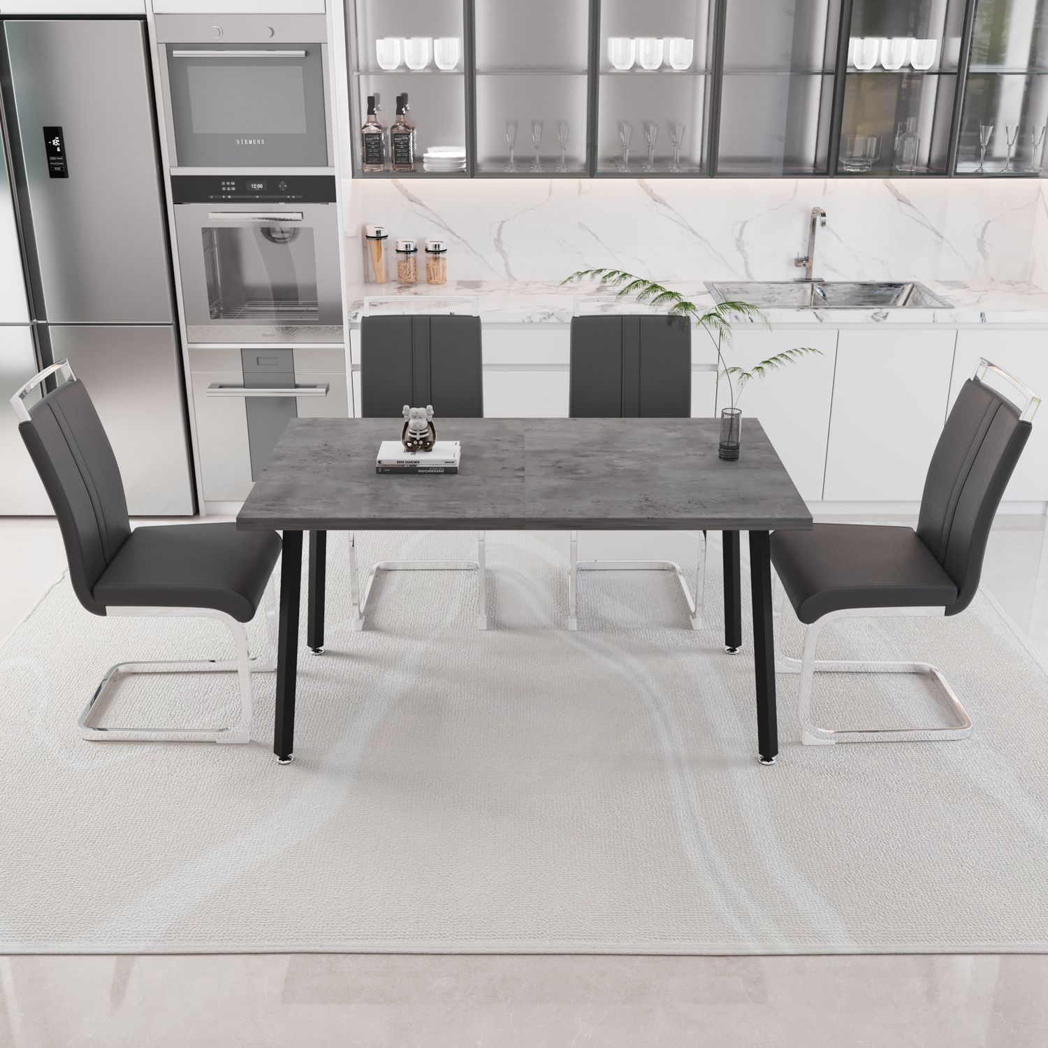 55.12 - 70.87 expandable square dining table set that - W2189S00401 55.12 - 70.87 expandable square dining table set that - W2189S00401