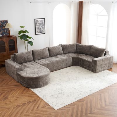 139 139" Oversized Modular Sofa Cloud Sectional Sofa Set Upholstered