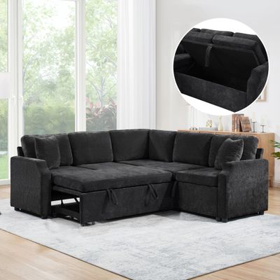 Sectional Sofa Bed L - Shaped Sectional 81.9 Sectional Sofa Bed L - Shaped Sectional 81.9" Upholstered L - Shaped