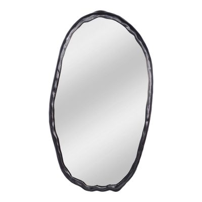 Black Contemporary Oval Wall Mirror 28" x 50"