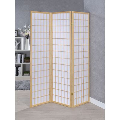Porch & Den Natural 3 - Panel Room Divider Folding Shoji - 0.75 x 52 x