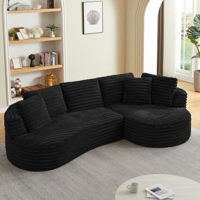 Modern Curved L - Shaped Luxury Sectional Oversized - 65.7 x 120.9 x Modern Curved L - Shaped Luxury Sectional Oversized - 65.7 x 120.9 x