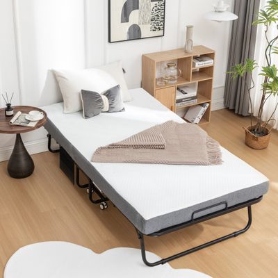 Folding Bed with Mattress - Black Folding Bed with Mattress - Black