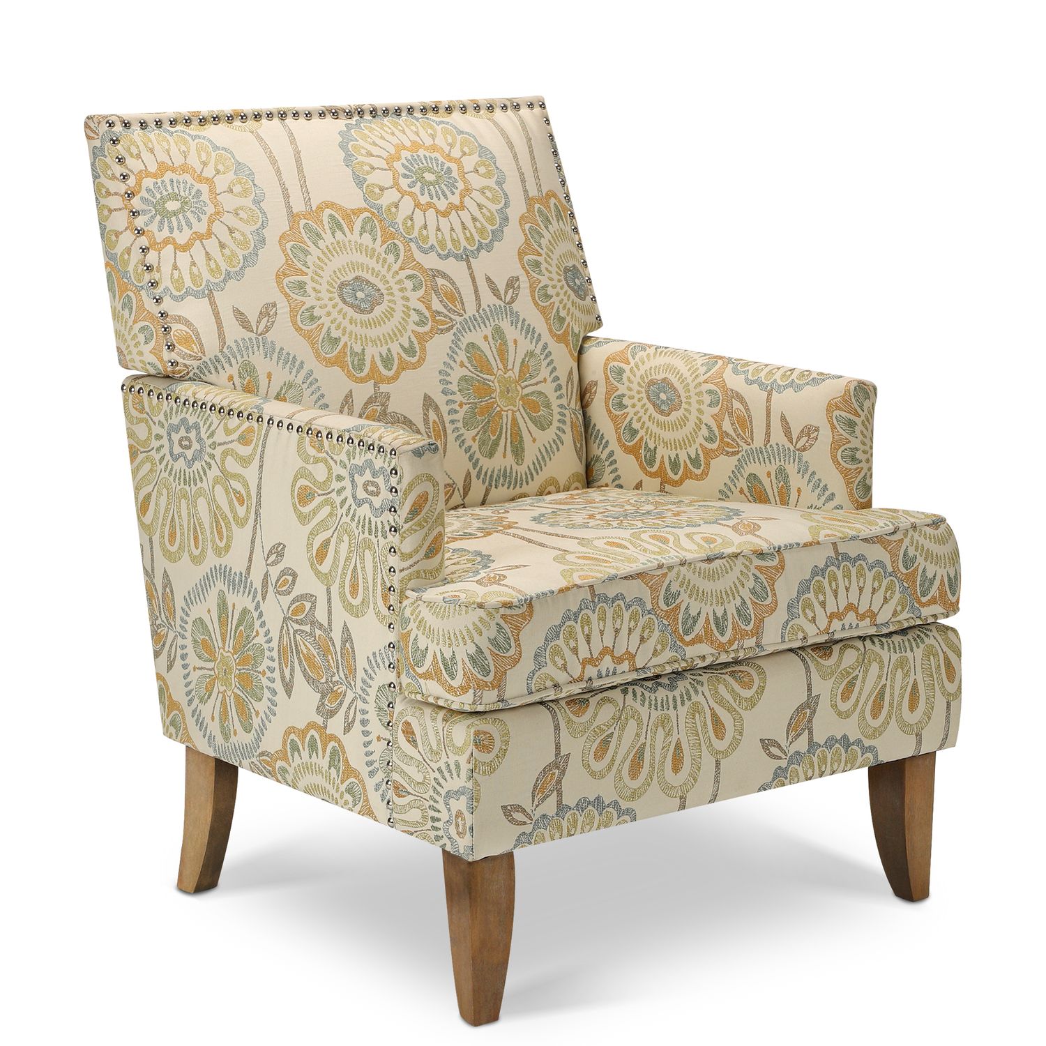 Accent Chairs - Beige+yellow