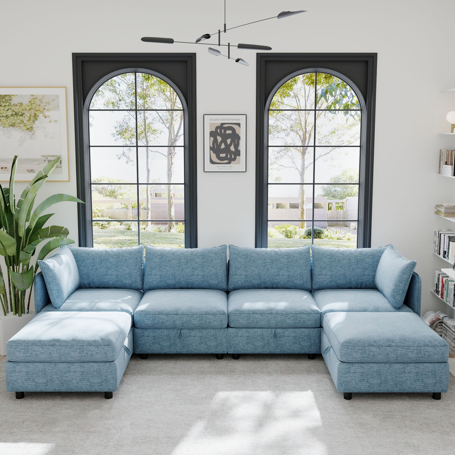 Modular Sectional Sofa, Convertible Sofa Seat With Storage - 93.5 x 68 Modular Sectional Sofa, Convertible Sofa Seat With Storage - 93.5 x 68