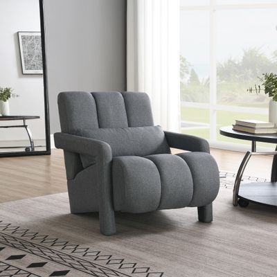 Modern Upholstered accent chair - Dark Grey