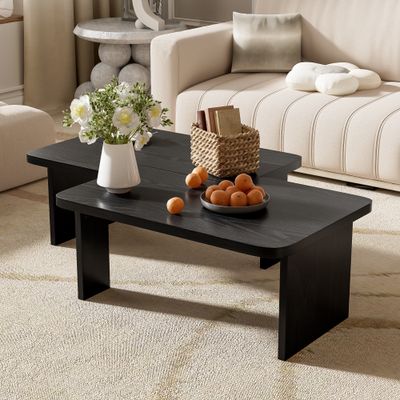 U - Can Modern Minimalist Coffee Table Set - Black U - Can Modern Minimalist Coffee Table Set - Black