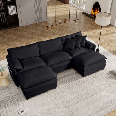 Modular Sectional Sofa, Oversized Deep Seat - 57.48 x 109.45 x 33.46 Modular Sectional Sofa, Oversized Deep Seat - 57.48 x 109.45 x 33.46