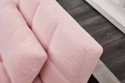 Convertible single sofa bed futon with gold metal legs teddy fabric Convertible single sofa bed futon with gold metal legs teddy fabric