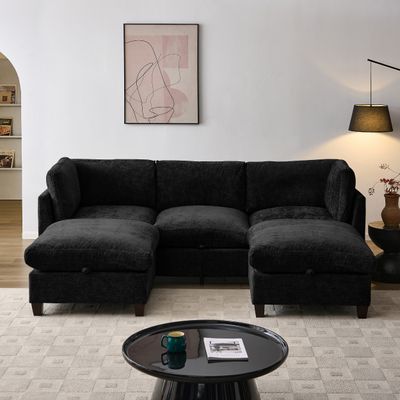 96.5 Sectional Couch for Living room - Black - 67 x 96.5 x 33.8 in. 96.5 Sectional Couch for Living room - Black - 67 x 96.5 x 33.8 in.