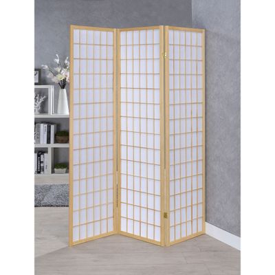 Porch & Den Natural 3 - Panel Room Divider - 0.75 x 52 x 70.25 in. / 8
