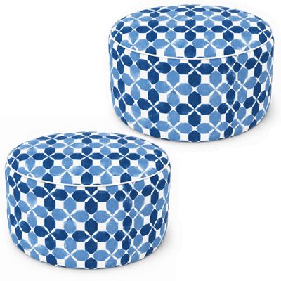2 Pack Outdoor Inflatable Ottoman 21 2 Pack Outdoor Inflatable Ottoman 21"x21"x9" - Blue - 21 - 21x21x9IN