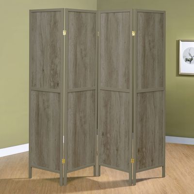 Grey Driftwood and Light Grey 4 - Panel Folding Screen