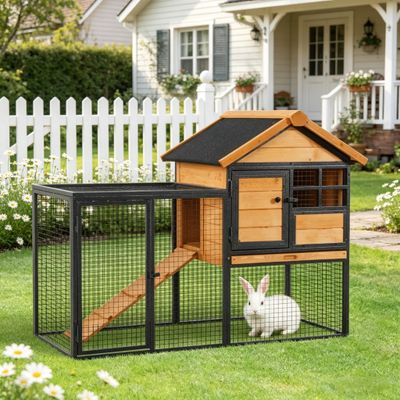 Pet House, Rabbit House, Outdoor Rabbit Cage, Rabbit hutch - Black